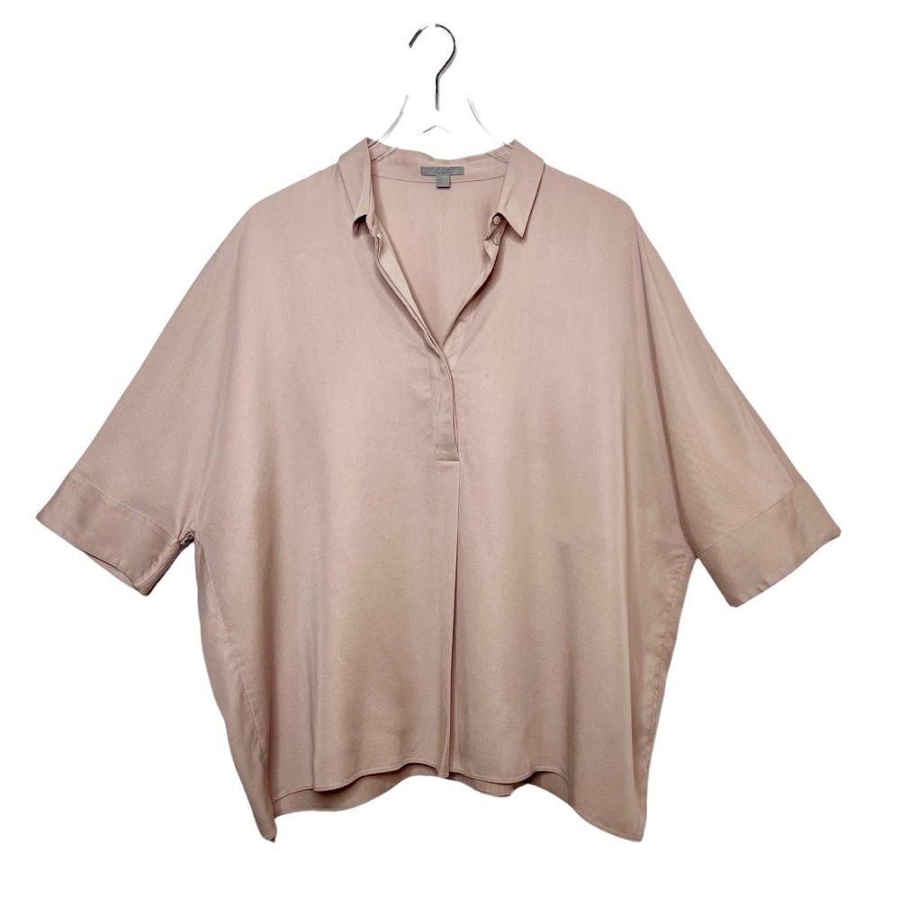 COS Blush Oversized Cuffed Popover Camp Shirt Sz 8